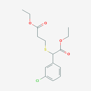 molecular formula C15H19ClO4S B13816482 Ethyl 3-{[1-(3-chlorophenyl)-2-ethoxy-2-oxoethyl]sulfanyl}propanoate CAS No. 41022-14-4