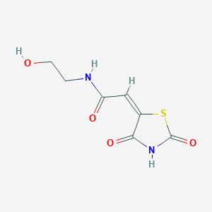 molecular formula C7H8N2O4S B13816565 Acetamide,2-(2,4-dioxo-5-thiazolidinylidene)-N-(2-hydroxyethyl)- 