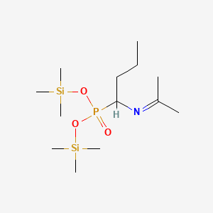 molecular formula C13H32NO3PSi2 B13816606 Phosphonic acid, [1-[(1-methylethylidene)amino]butyl]-, bis(trimethylsilyl) ester 