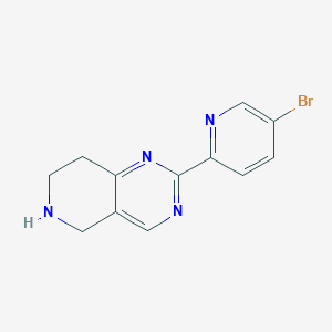 molecular formula C12H11BrN4 B1381670 2-(5-Bromopyridin-2-yl)-5,6,7,8-tetrahydropyrido[4,3-d]pyrimidine CAS No. 1779103-23-9
