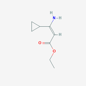 molecular formula C8H13NO2 B13816710 Ethyl 3-amino-3-cyclopropylacrylate 