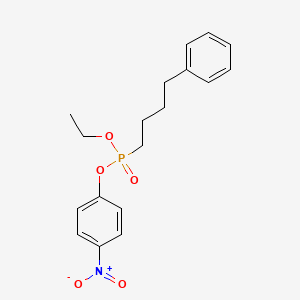 molecular formula C18H22NO5P B13816790 Phosphonic acid, phenylbutyl-, ethyl p-nitrophenyl ester CAS No. 3015-72-3
