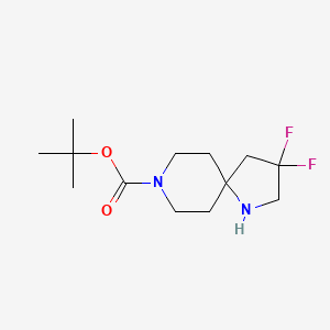 molecular formula C13H22F2N2O2 B1381682 tert-Butyl 3,3-difluoro-1,8-diazaspiro[4.5]decane-8-carboxylate CAS No. 1250999-05-3