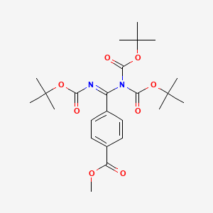 Benzoic acid, 4-[[bis[(1,1-dimethylethoxy)carbonyl]amino][[(1,1-dimethylethoxy)carbonyl]imino]methyl]-, methyl ester
