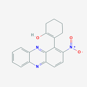 molecular formula C18H15N3O3 B13817004 Cyclohexanone, 2-(2-nitro-1(5H)-phenazinylidene)- CAS No. 21589-32-2