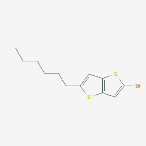 molecular formula C12H15BrS2 B1381706 2-Bromo-5-hexylthieno[3,2-b]thiophene CAS No. 1221373-29-0