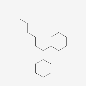 molecular formula C19H36 B13817114 Heptane, 1,1-dicyclohexyl- CAS No. 2090-15-5