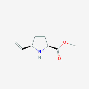 molecular formula C8H13NO2 B13817139 L-Proline, 5-ethenyl-, methyl ester, (5R)- CAS No. 210345-07-6