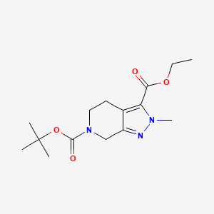 molecular formula C15H23N3O4 B1381714 6-tert-Butyl 3-ethyl 2-methyl-4,5-dihydro-2H-pyrazolo[3,4-c]pyridine-3,6(7H)-dicarboxylate CAS No. 1422344-36-2
