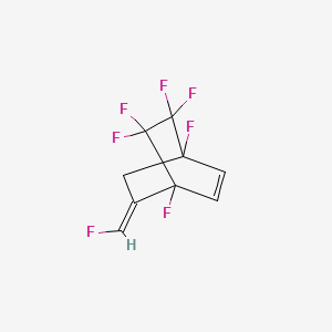 molecular formula C9H5F7 B13817190 Bicyclo[2.2.2]oct-2-ene, 1,4,5,5,6,6-hexafluoro-7-(fluoromethylene)-, (E)- CAS No. 31503-75-0