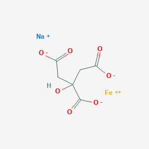 molecular formula C6H5FeNaO7 B138172 Sodium;2-hydroxypropane-1,2,3-tricarboxylate;iron(2+) CAS No. 144314-88-5