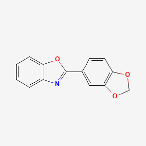 molecular formula C14H9NO3 B13817210 Benzoxazole, 2-(3,4-methylenedioxyphenyl)- CAS No. 3315-20-6