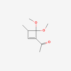 molecular formula C9H14O3 B13817415 Ethanone, 1-(4,4-dimethoxy-3-methyl-1-cyclobuten-1-yl)-(9CI) 