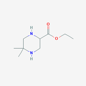 molecular formula C9H18N2O2 B13817441 Ethyl 5,5-dimethylpiperazine-2-carboxylate CAS No. 363192-02-3