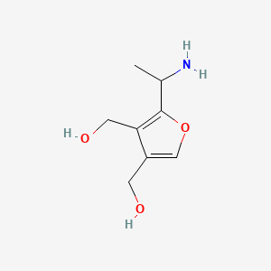 molecular formula C8H13NO3 B13817450 2-(1-Aminoethyl)furan-3,4-diyldimethanol CAS No. 15066-64-5