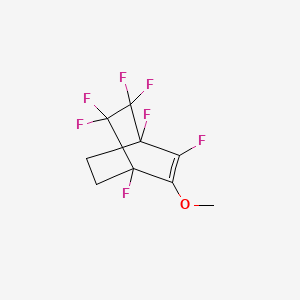 molecular formula C9H7F7O B13817499 1,2,4,5,5,6,6-Heptafluoro-3-methoxybicyclo[2.2.2]oct-2-ene CAS No. 31673-28-6
