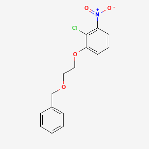 molecular formula C15H14ClNO4 B13817528 Benzene, 2-chloro-1-nitro-3-[2-(phenylmethoxy)ethoxy]- CAS No. 374600-24-5