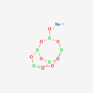 molecular formula B5NaO8 B13817539 Sodium;5-oxido-2,4,6,8,10,11,12-heptaoxa-1,3,5,7,9-pentaboratricyclo[5.3.1.13,9]dodecane 
