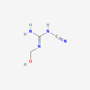 molecular formula C3H6N4O B13817554 N-Cyano-N'-(hydroxymethyl)guanidine CAS No. 34378-54-6