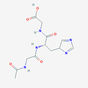 molecular formula C12H17N5O5 B13817632 N-Acetylglycyl-histidyl-glycine CAS No. 3654-95-3