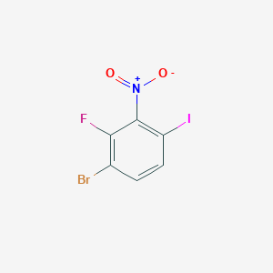 molecular formula C6H2BrFINO2 B1381764 1-Bromo-2-fluoro-4-iodo-3-nitrobenzene CAS No. 1807173-41-6