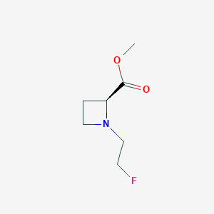 molecular formula C7H12FNO2 B1381771 methyl (2S)-1-(2-fluoroethyl)azetidine-2-carboxylate CAS No. 1860033-52-8