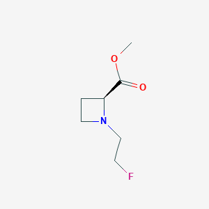 molecular formula C7H12FNO2 B1381771 (2S)-1-(2-Fluoroethyl)-2-azetidinecarboxylic acid methyl ester CAS No. 1860033-52-8