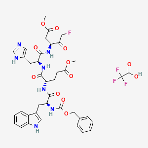 molecular formula C39H43F4N7O12 B13817799 Cbz-Trp-Glu(OMe)-His-Asp(OMe)-CH2F.TFA 