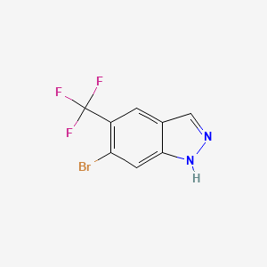 molecular formula C8H4BrF3N2 B1381781 6-Bromo-5-(trifluoromethyl)-1H-indazole CAS No. 1396762-44-9