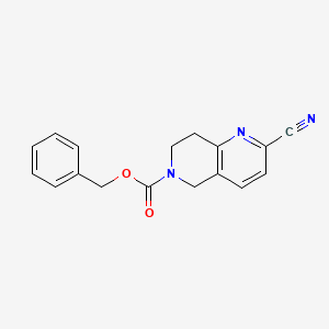 molecular formula C17H15N3O2 B1381784 Benzyl 2-cyano-7,8-dihydro-1,6-naphthyridine-6(5H)-carboxylate CAS No. 1416712-45-2