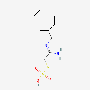 molecular formula C11H22N2O3S2 B13817913 S-((N-Cyclooctylmethylamidino)methyl) hydrogen thiosulfate CAS No. 40283-64-5