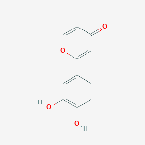 molecular formula C11H8O4 B13818138 4H-Pyran-4-one, 2-(3,4-dihydroxyphenyl)-(9CI) 