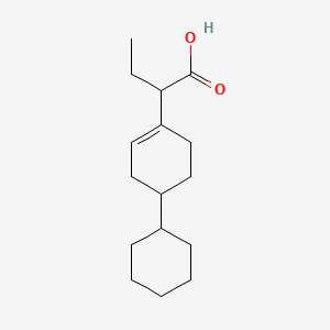 molecular formula C16H26O2 B13818159 Butanoic acid, 2-(4-cyclohexyl-1-cyclohexen-1-yl)- CAS No. 28673-54-3