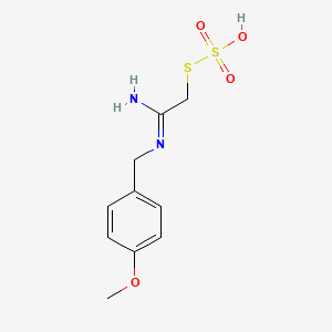 molecular formula C10H14N2O4S2 B13818162 Methanethiol, N-(p-methoxybenzyl)amidino-, hydrogen thiosulfate CAS No. 40283-93-0