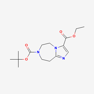 molecular formula C15H23N3O4 B1381821 7-tert-Butyl 3-ethyl 8,9-dihydro-5H-imidazo[1,2-d][1,4]diazepine-3,7(6H)-dicarboxylate CAS No. 1341037-28-2