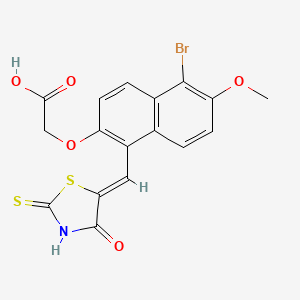 molecular formula C17H12BrNO5S2 B1381824 [[5-bromo-6-methoxy-1-[(4-oxo-2-thioxo-5-thiazolidinylidene)methyl]-2-naphthalenyl]oxy]-acetic Acid CAS No. 123021-35-2