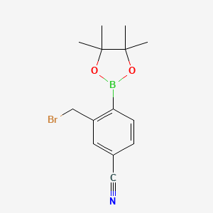 molecular formula C14H17BBrNO2 B1381825 2-Bromomethyl-4-cyanophenylboronic acid pinacol ester CAS No. 1030832-26-8