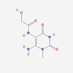 molecular formula C7H10N4O4 B13818253 Acetamide,N-(6-amino-1,2,3,4-tetrahydro-1-methyl-2,4-dioxo-pyrimidin-5-YL)-2-hydroxy- 