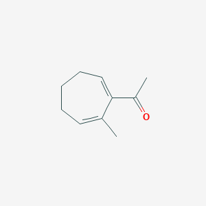 molecular formula C10H14O B13818345 Ethanone, 1-(7-methyl-1,6-cycloheptadien-1-yl)- 