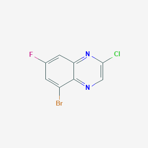 molecular formula C8H3BrClFN2 B1381837 5-溴-2-氯-7-氟喹啉 CAS No. 1881290-86-3