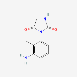 molecular formula C10H11N3O2 B1381838 3-(3-Amino-2-methylphenyl)imidazolidine-2,4-dione CAS No. 1803581-43-2