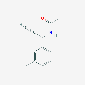 molecular formula C12H13NO B13818472 Acetamide,N-[1-(3-methylphenyl)-2-propynyl]- 