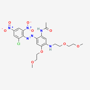 molecular formula C22H27ClN6O9 B13818584 N-[2-[(2-Chloro-4,6-dinitrophenyl)azo]-4-(2-methoxyethoxy)-5-[[2-(2-methoxyethoxy)ethyl]amino]phenyl]acetamide CAS No. 36379-03-0