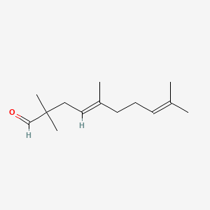 molecular formula C14H24O B13818757 (4E)-2,2,5,9-tetramethyldeca-4,8-dienal 