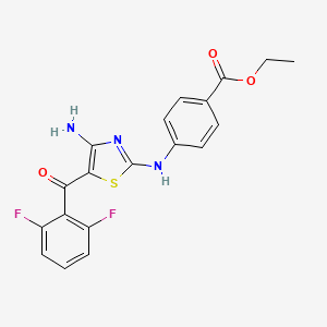 molecular formula C19H15F2N3O3S B13818885 Ethyl 4-[[4-amino-5-(2,6-difluorobenzoyl)-1,3-thiazol-2-yl]amino]benzoate 