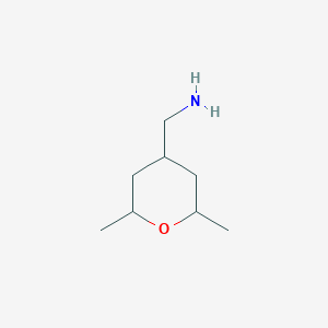 molecular formula C8H17NO B1381929 (2,6-Dimethyloxan-4-yl)methanamine CAS No. 1555719-81-7
