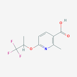 molecular formula C10H10F3NO3 B1381930 2-Methyl-6-[(1,1,1-trifluoropropan-2-YL)oxy]pyridine-3-carboxylic acid CAS No. 1546117-29-6
