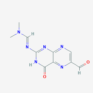 molecular formula C10H10N6O2 B13819489 N'-(6-formyl-4-oxo-3H-pteridin-2-yl)-N,N-dimethylmethanimidamide 