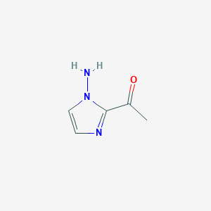 molecular formula C5H7N3O B13819569 Ethanone, 1-(1-amino-1H-imidazol-2-yl)- 