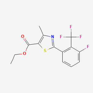 molecular formula C14H11F4NO2S B13819625 Ethyl 2-[3-fluoro-2-(trifluoromethyl)phenyl]-4-methyl-1,3-thiazole-5-carboxylate 